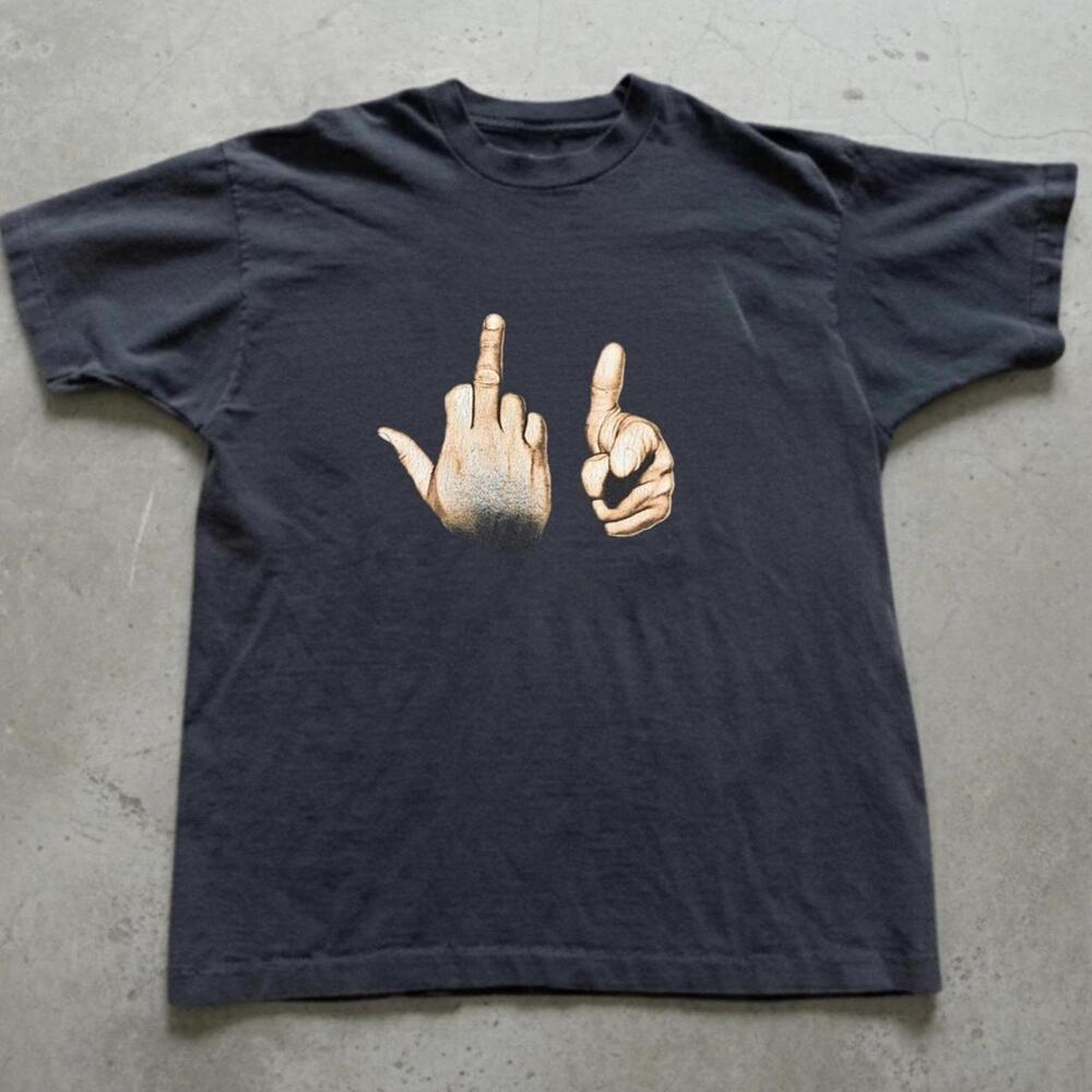 Black Middle Finger Graphic Tee